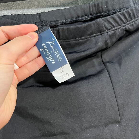 Kim Gravel x Swimsuits Scoop Neck Tankini Set w/ Bike Shorts Black Size 14 - Picture 9 of 9